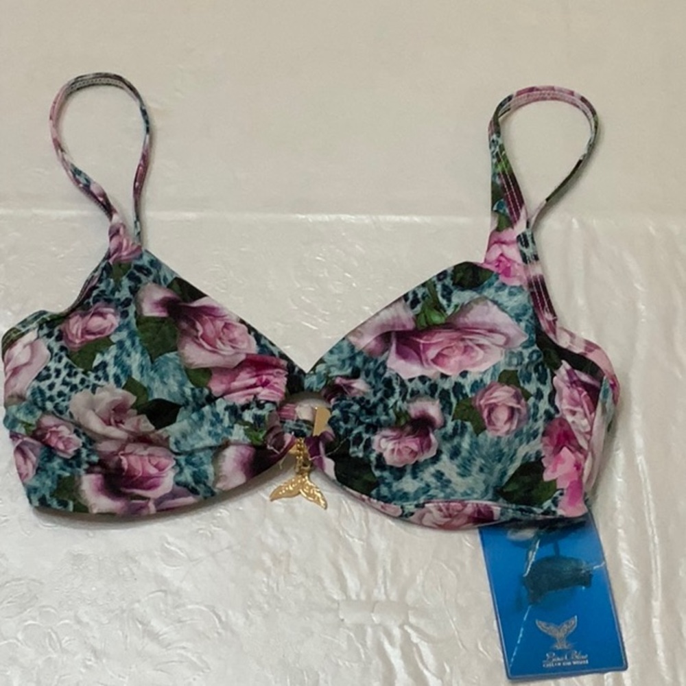 Lisa Blue AFRICAN QUEEN bikini top-Rose (#53)